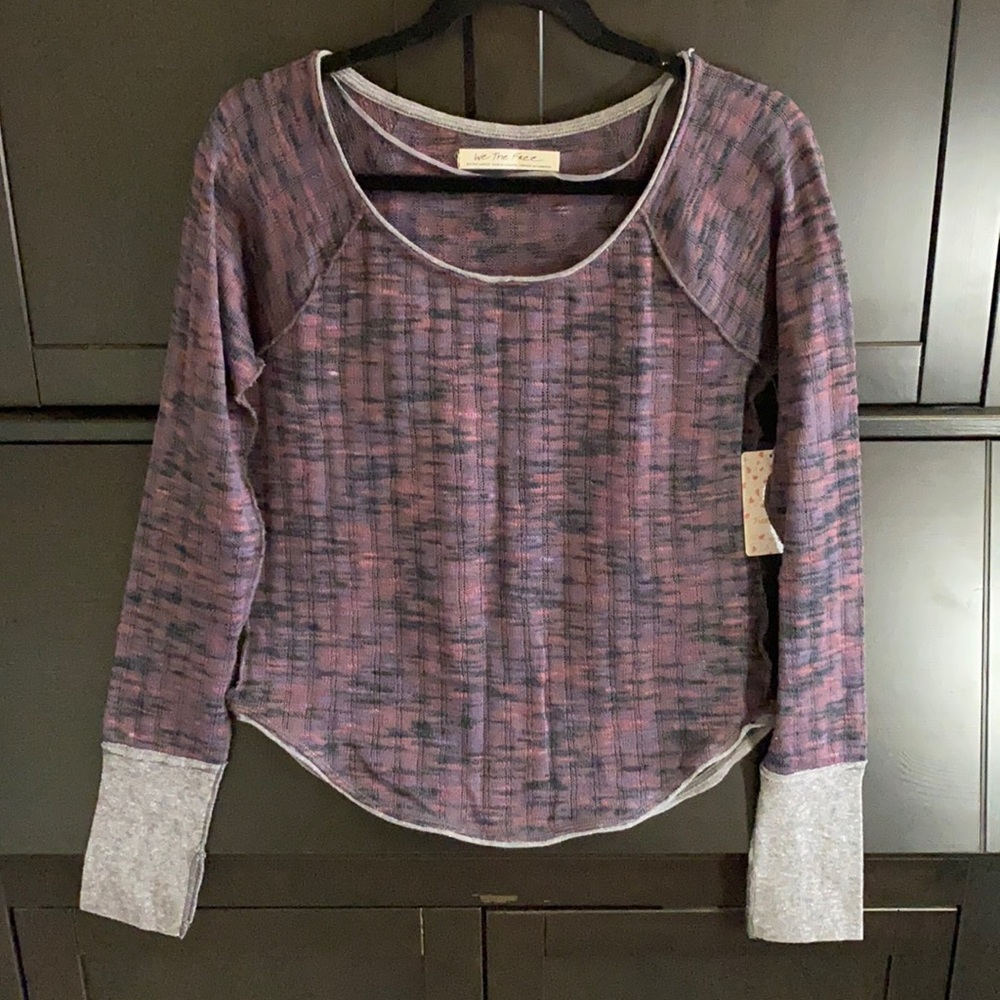 Free People We the Free Spaced Out Long Sleeve Top in Night Combo